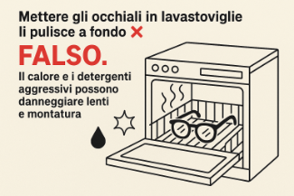 Falso lavastoviglie non pulisce occhiali