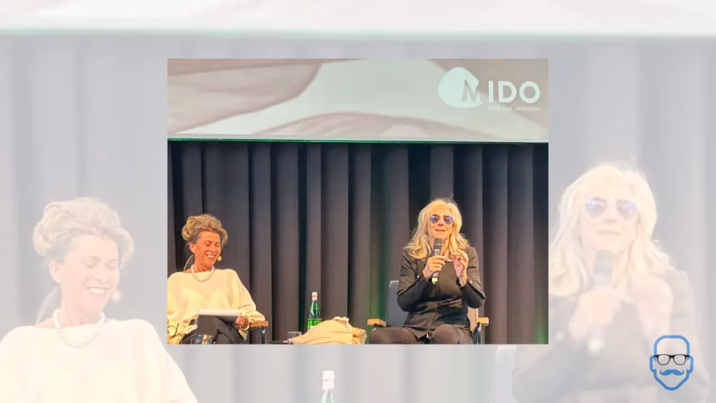 giovanna botteri indossa occhiali stile macron mido 2026